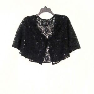 SL Fashions Black Sequin Multi-Wear Capelet Shawl
